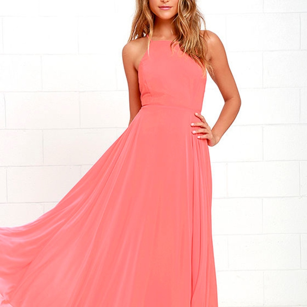 MYTHICAL KIND OF LOVE CORAL PINK MAXI DRESS